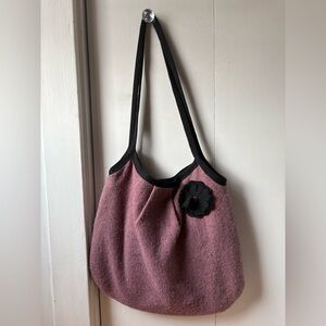 Elegant Pink Tote Bag with Black Accents. Handmade.